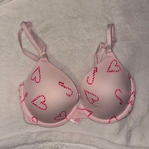 Victoria’s Secret PINK light pink candy cane bra 32c
